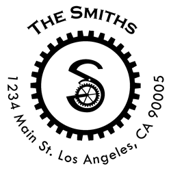 Bike Gears Letter S Monogram Stamp Sample